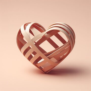 beautiful heart design on the pink isolated background concept art high quality 3d render