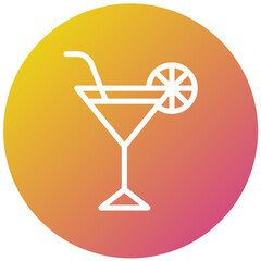 Cocktail Vector Icon Design Illustration