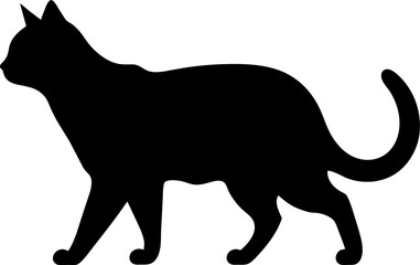Vector isolated cat silhouette, logo, print, decorative sticker