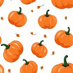 Cute and Simple Halloween Pattern with Pumpkins