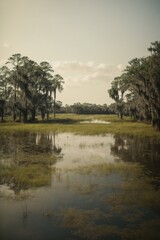 Fototapeta na wymiar swamp landscape in louisana