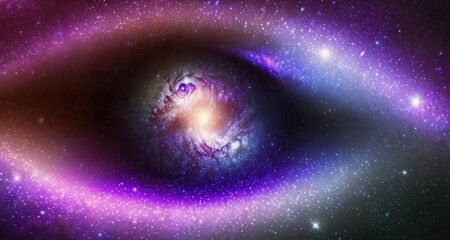 Colorful illustration of fantastic galaxy eye.