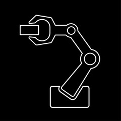 Robotic arm for industrial applications vector illustration