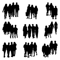 Vector Collection Set of Socialite People Silhouettes	