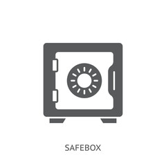 Metal bank safe icon in flat style. Money vault vector illustration on isolated background. Storage sign business concept.