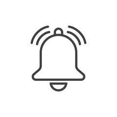 Notification bell icon in flat style. Incoming inbox message vector illustration on isolated background. Ringing bell sign business concept.