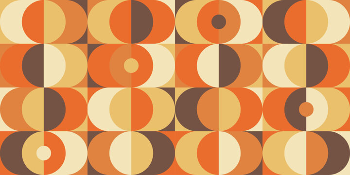 1970s Retro Pattern | Groovy 70s Wallpaper | Seamless Orange and Brown Background Design | Vintage Style