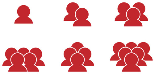 複数ユーザーのアイコンセット 赤