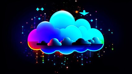 cloud computing concept design art modern technology