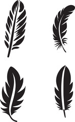 Feather vector silhouette illustration black color