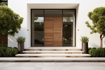 Fototapeta na wymiar A simplified home design's entrance. Generative AI