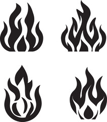 Fire Icon vector silhouette illustration black color