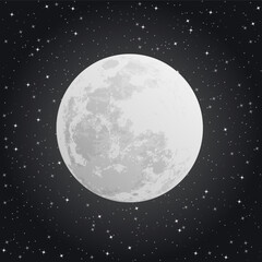 Realistic moon on the night sky