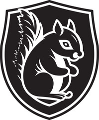 Minimalist Squirrel Logo Black Velvet Squirrel Icon