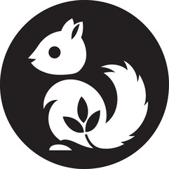Monochrome Squirrel Emblem Black Beauty Icon