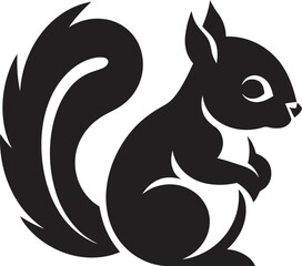 Elegant Squirrel Silhouette Cosmic Night Squirrel Icon