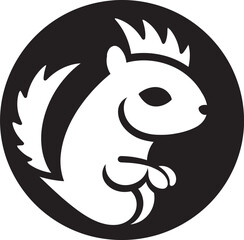 Squirrel Illustration: Monochrome Graceful Squirrel Symbol in Black
