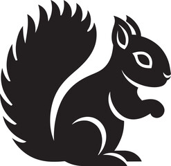 Contemporary Squirrel Silhouette Squirrel Profile: Black Vector