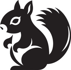 Modern Squirrel Logo Icon Squirrel Illustration: Monochrome