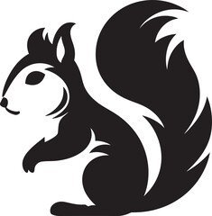 Black Squirrel Iconography Squirrel Artwork: Vector Design