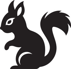 Squirrel Artwork: Vector Design Squirrel Graphic in Black and White