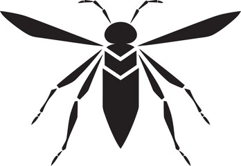 Vectorized Stick Insect Emblem Black and White Bug Symbol