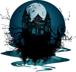 dunkles Schloss in der Nacht bei Vollmond
Für alle die Halloween lieben.Das dunkle Schloss in der Nacht bei Vollmond ist ein toller Blickfang auf Deinem Halloween Outfit für die nächste tolle Hallowee