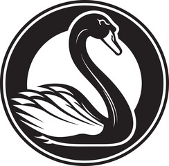 Minimalistic Swan Profile Swan Lake Reflection Icon