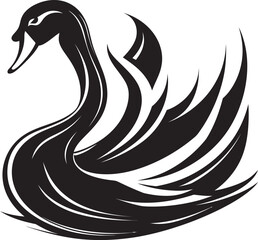 Obraz premium Elegant Bird Silhouette Swan Serenade Icon