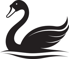 Swan Serenity in Art Minimal Swan Lake Symbol