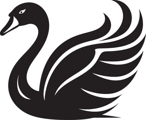 Obraz premium Swan Song in Vector Form Regal Black Swan Icon