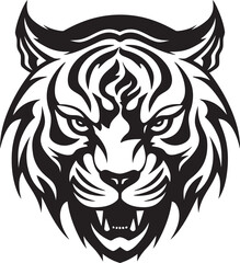 Obraz premium Tigers Roar Logo Monochrome Beast Badge
