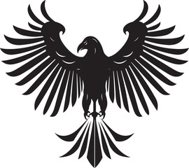 Dark Winged Scavenger Icon Vultures Gaze Insignia