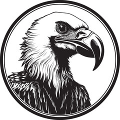 Silent Sky Guardian Icon Black Vector Carrion Symbol