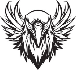 Obraz premium Regal Feeder of the Night Logo Vultures Nocturnal Sentinel
