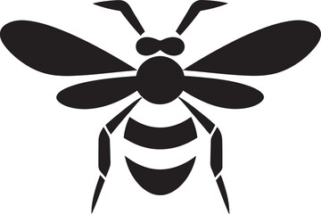 Elegant Winged Tyrant Crest Sinister Wasp Monochrome Icon