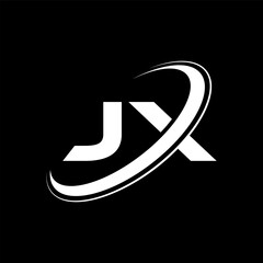 Obraz na płótnie Canvas J X letter logo design. Initial letter J X linked circle uppercase monogram logo. J X logo