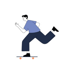 a man skating illustration