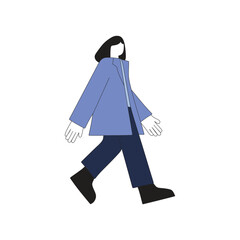 a woman walking illustration