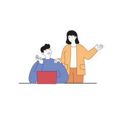 people discussing illustration