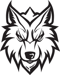 Black Wolf Roaming Seal Graceful Wolf Face Logo