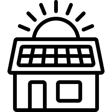 Solar Panel House Icon