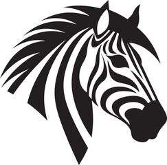 Wild Striped Iconic Symbol Regal Zebra Insignia