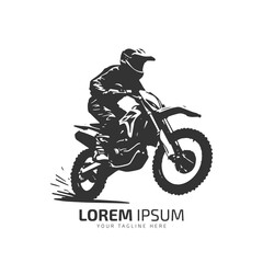 minimal and abstract logo of dirt bike icon mud bike vector silhouette isolated design motocross bike one wheeling bike