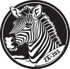 Zebras Regal Majesty Badge Elegant Monochrome Profile