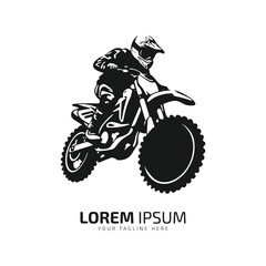 minimal and abstract logo of dirt bike icon mud bike vector silhouette isolated design motocross bike side view