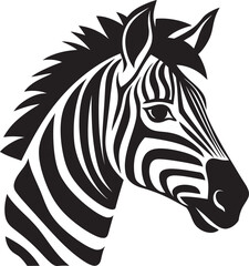 Fototapeta na wymiar Shadowed Zebras Regal Majesty Majestic Zebra Portrait Emblem