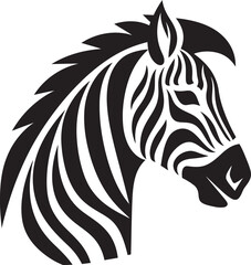 Elegant Black and White Grace Graceful Zebra Portrait Insignia