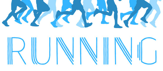 Running silhouettes of people