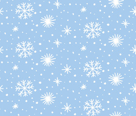 snow seamless pattern christmas  hand drawn
